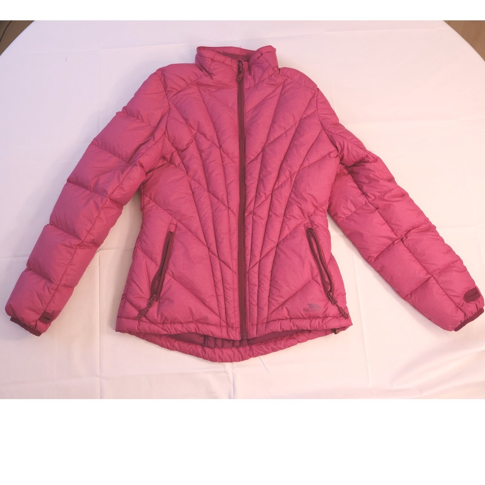 Trespass Womens Pink Quilted Puffer Jacket Full Zip Small